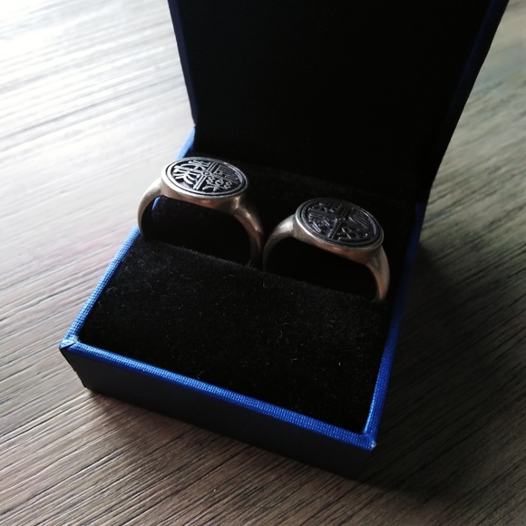 SILVER pair rings size adjustable - Picture 2 of 5